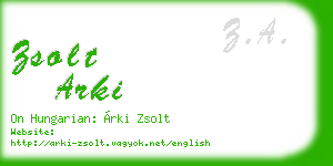 zsolt arki business card